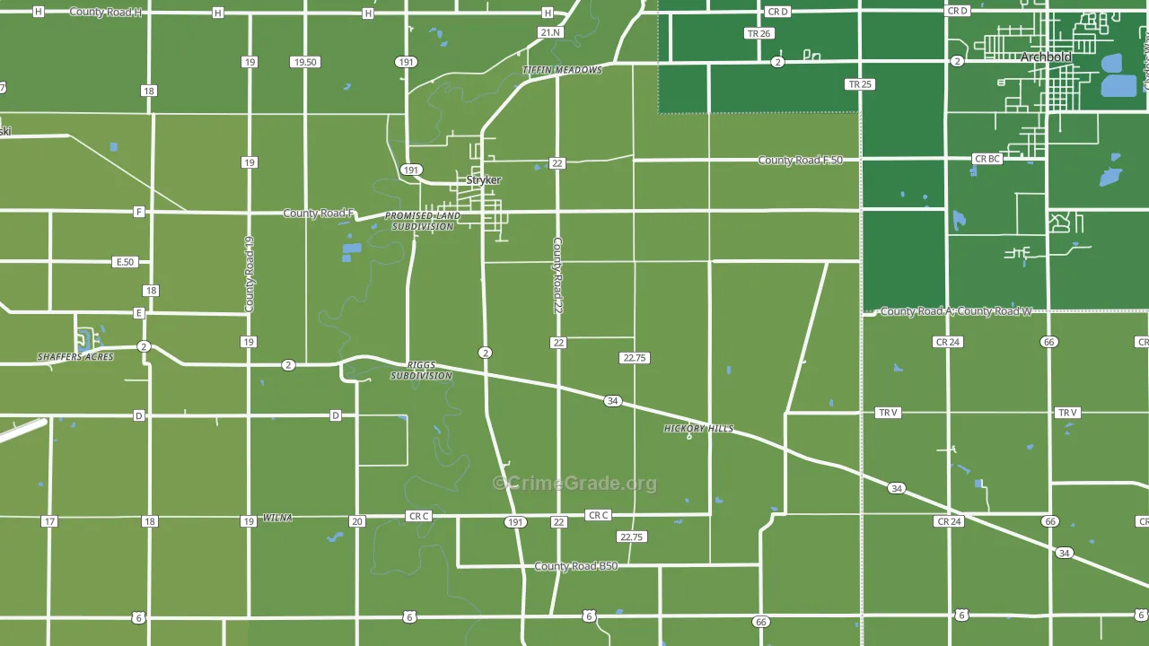 43557, OH Map of Drug-Related Crime Rates