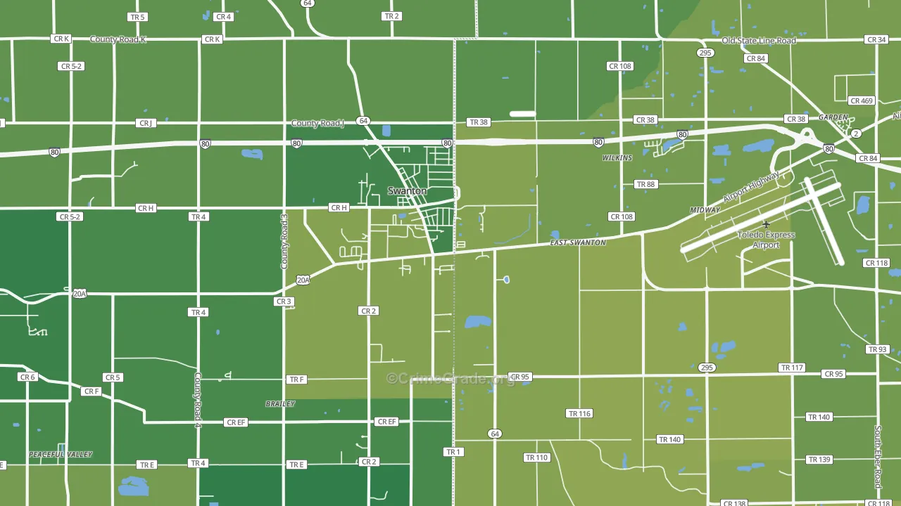 43558, OH Map of Drug-Related Crime Rates