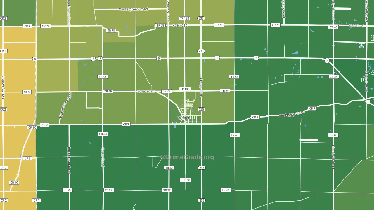 43569, OH Map of Drug-Related Crime Rates