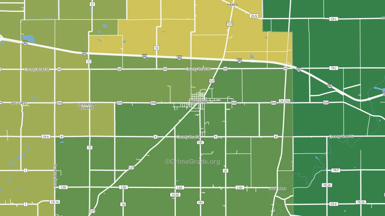 43570, OH Map of Drug-Related Crime Rates