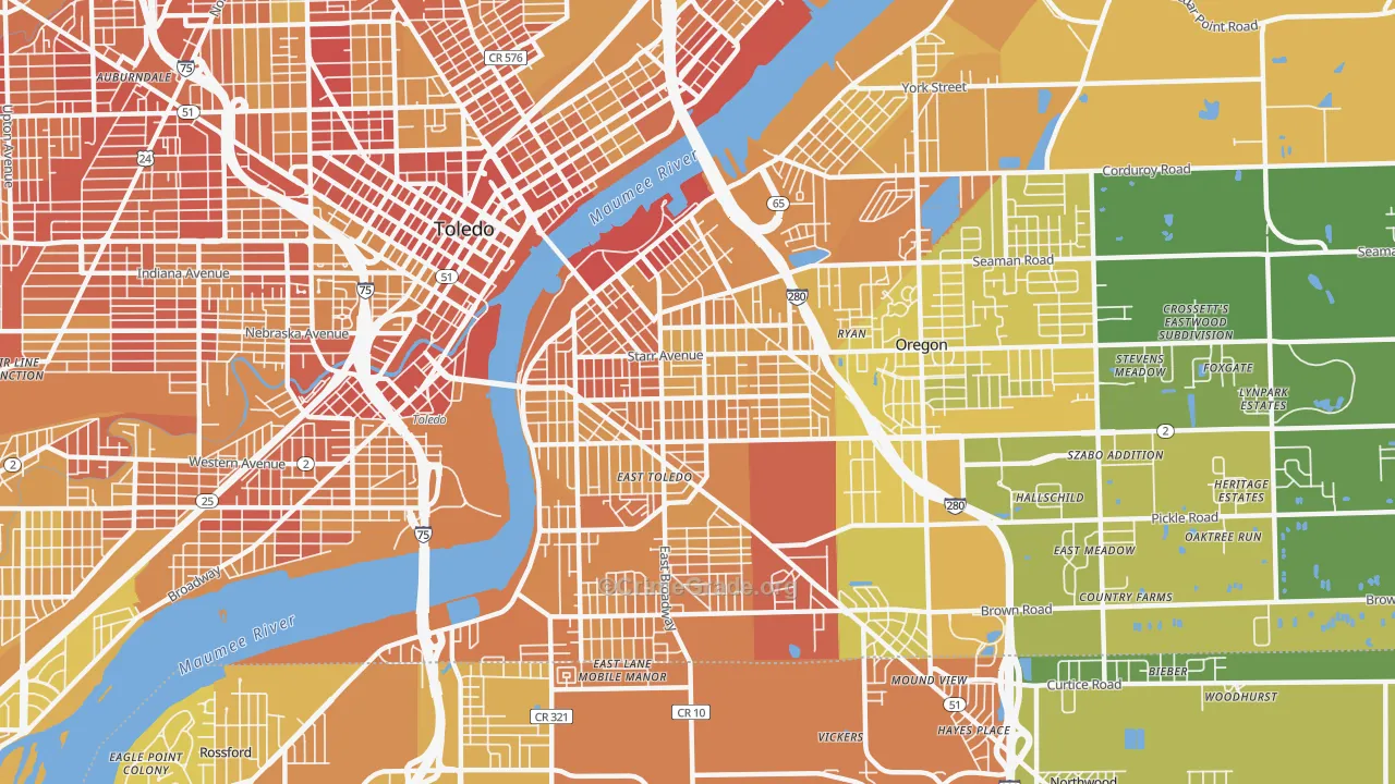 43605, OH Map of Drug-Related Crime Rates