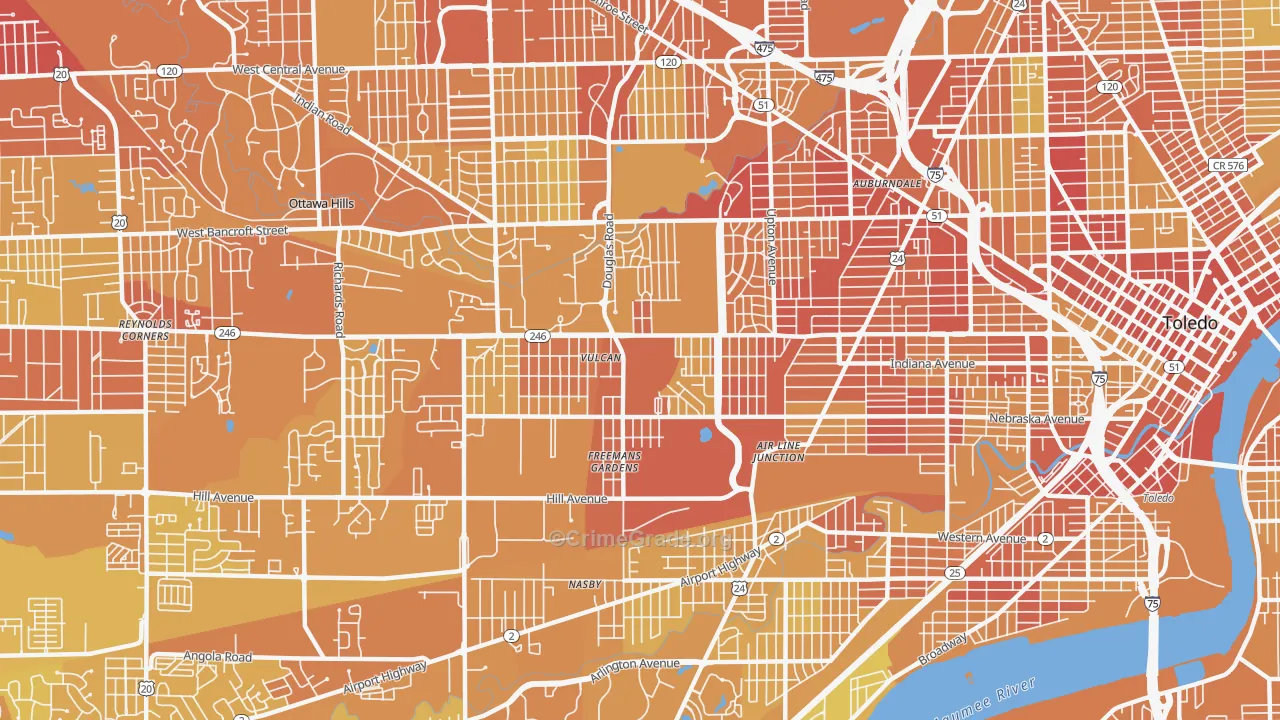 43607, OH Map of Drug-Related Crime Rates