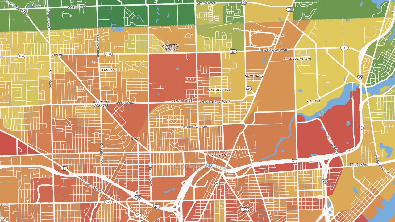 43612, OH Map of Drug-Related Crime Rates