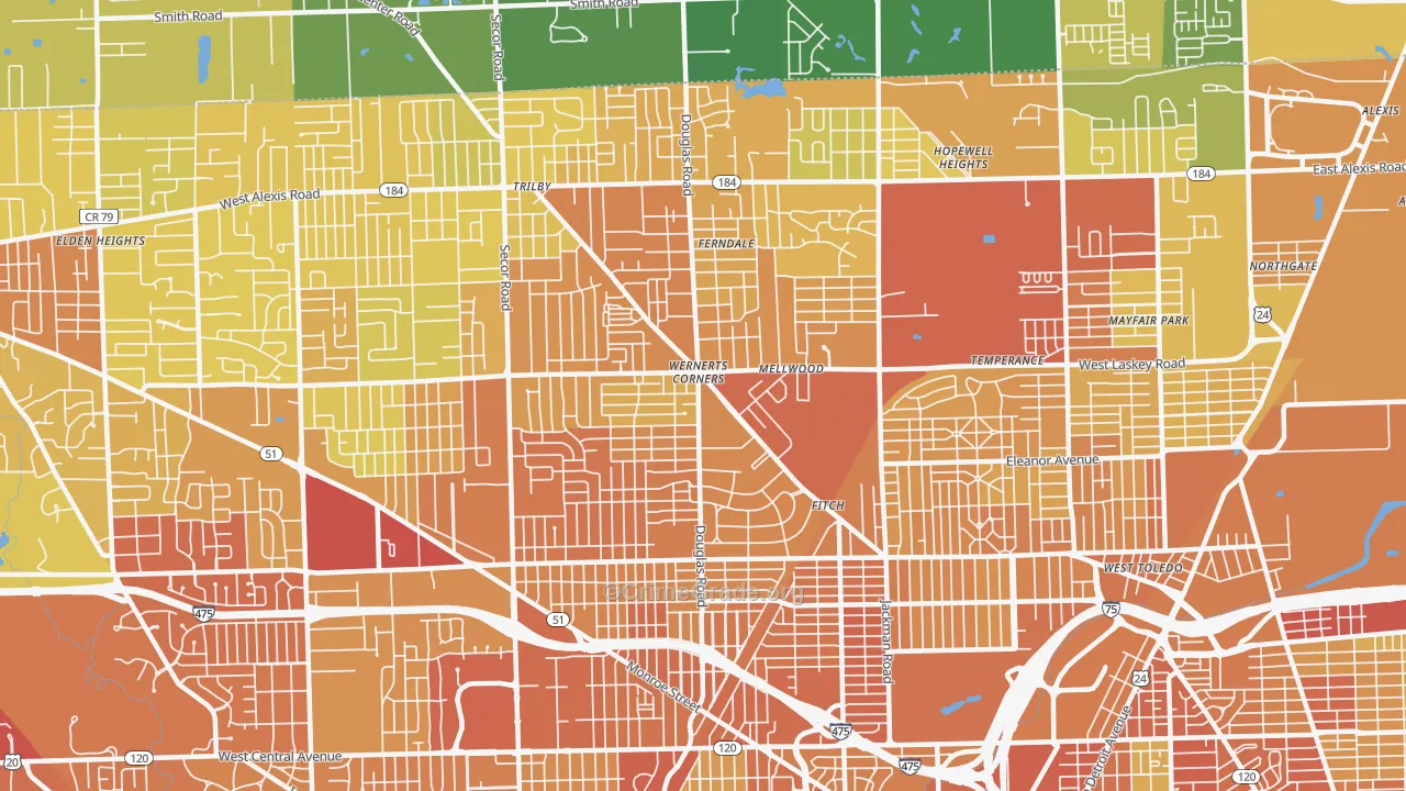 43613, OH Map of Drug-Related Crime Rates