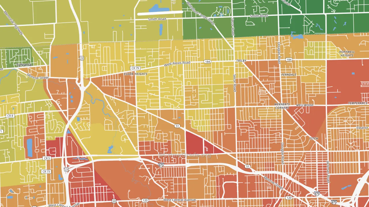 43623, OH Map of Drug-Related Crime Rates