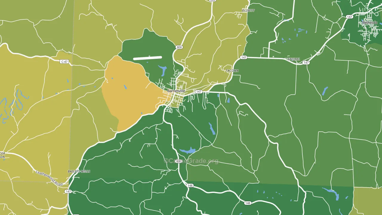 43713, OH Map of Drug-Related Crime Rates