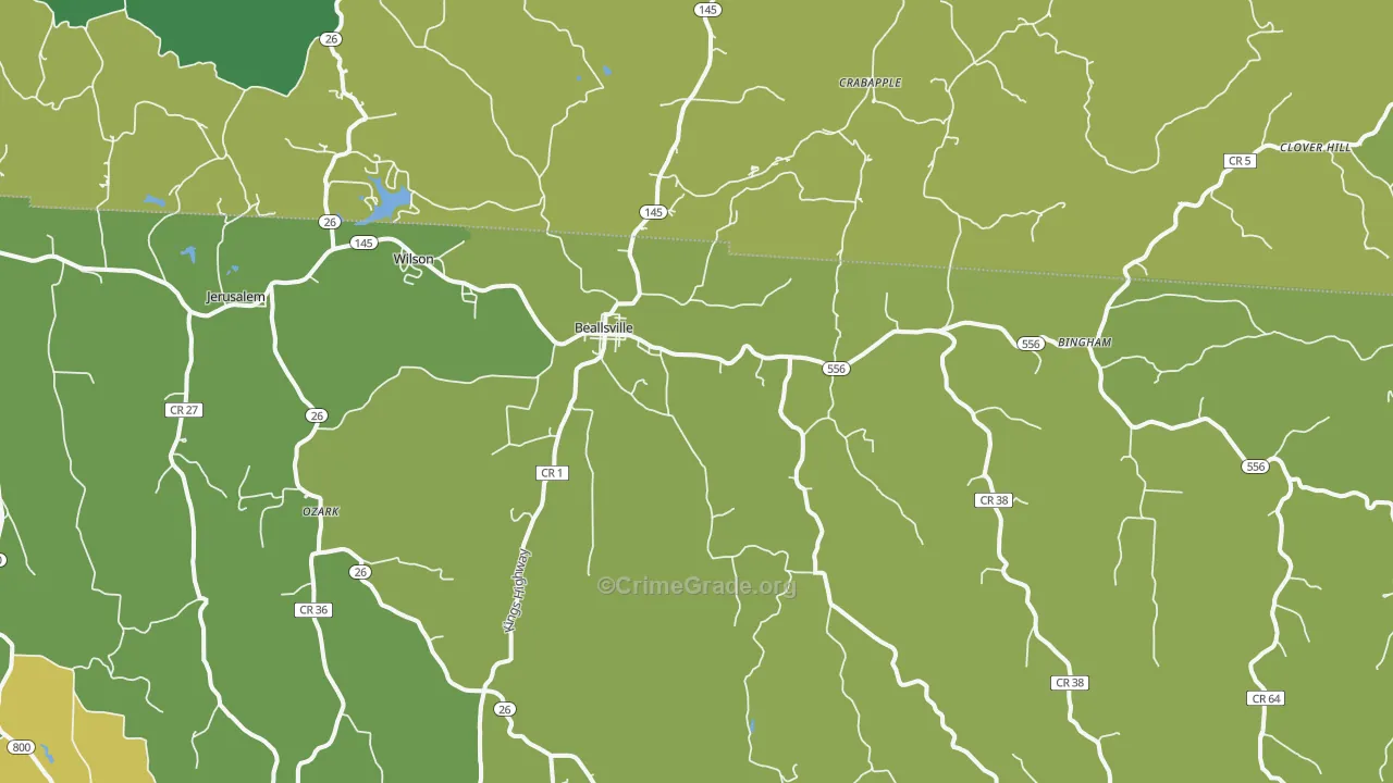 43716, OH Map of Drug-Related Crime Rates