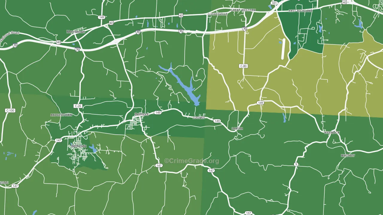 43718, OH Map of Drug-Related Crime Rates