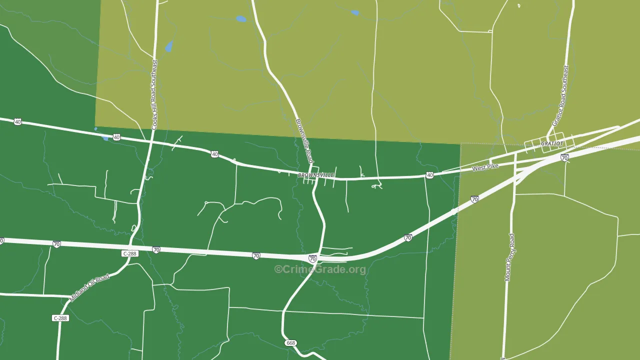 43721, OH Map of Drug-Related Crime Rates
