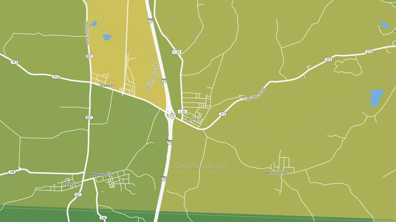 43722, OH Map of Drug-Related Crime Rates