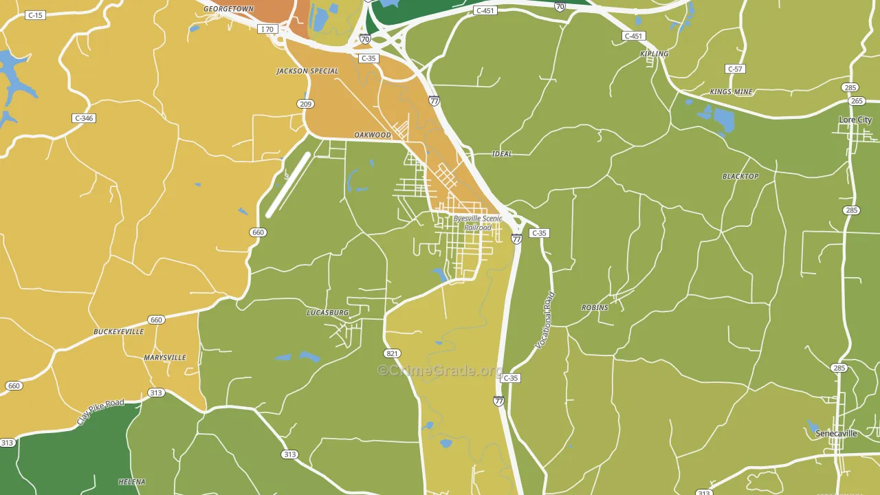 43723, OH Map of Drug-Related Crime Rates
