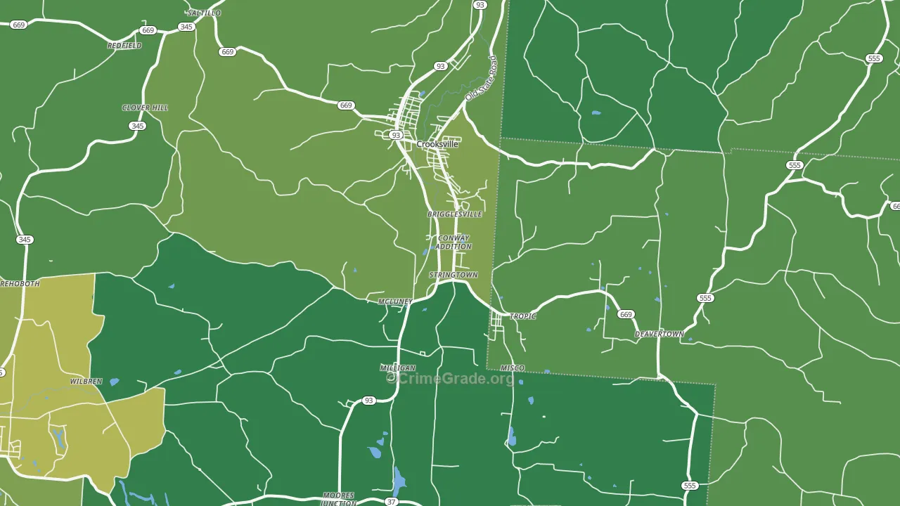 43731, OH Map of Drug-Related Crime Rates