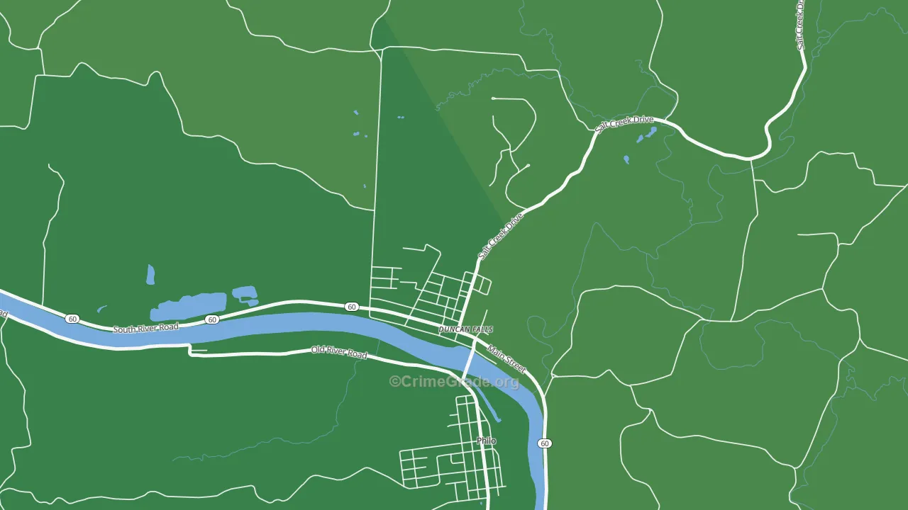 43734, OH Map of Drug-Related Crime Rates