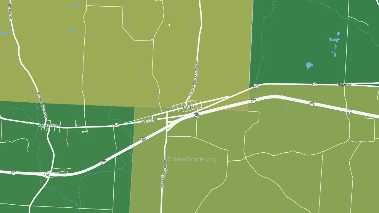 43740, OH Map of Drug-Related Crime Rates