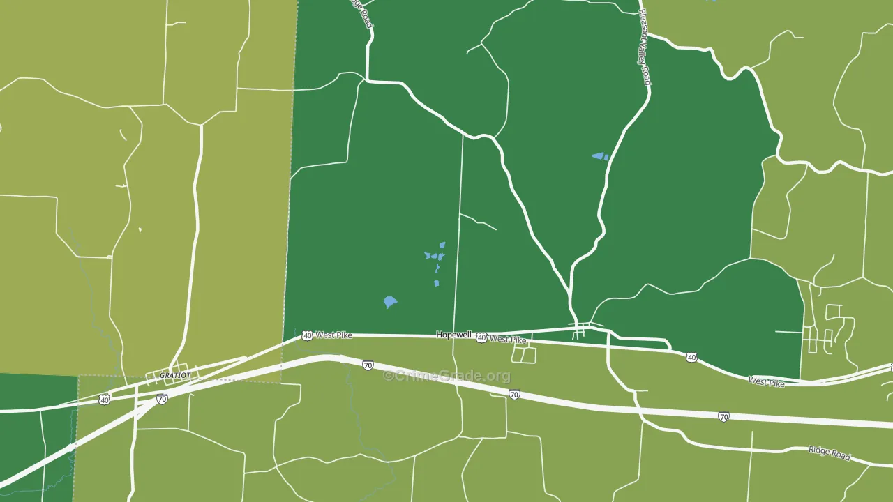 43746, OH Map of Drug-Related Crime Rates