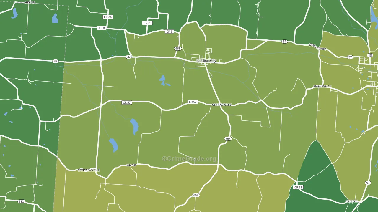 43748, OH Map of Drug-Related Crime Rates