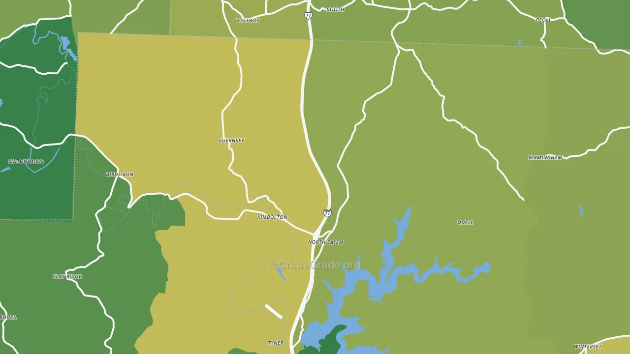 43749, OH Map of Drug-Related Crime Rates
