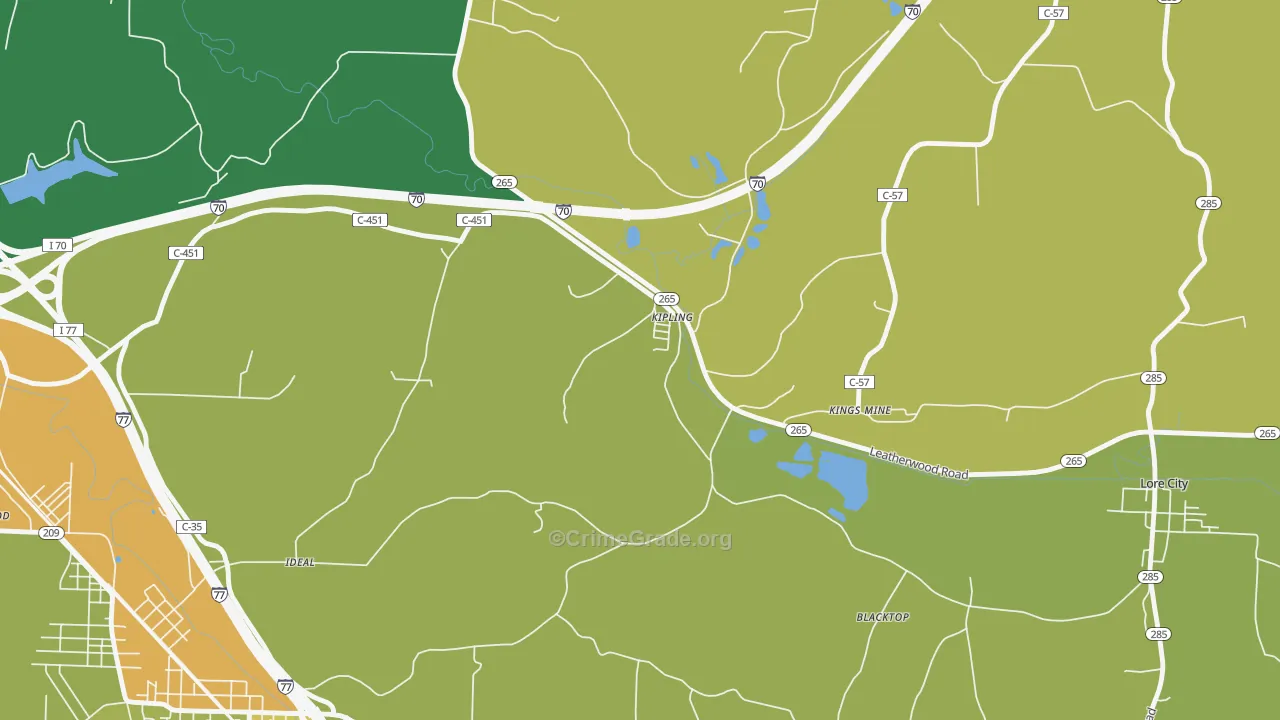 43750, OH Map of Drug-Related Crime Rates