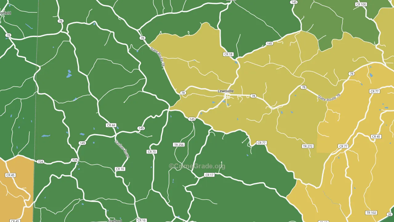 43754, OH Map of Drug-Related Crime Rates