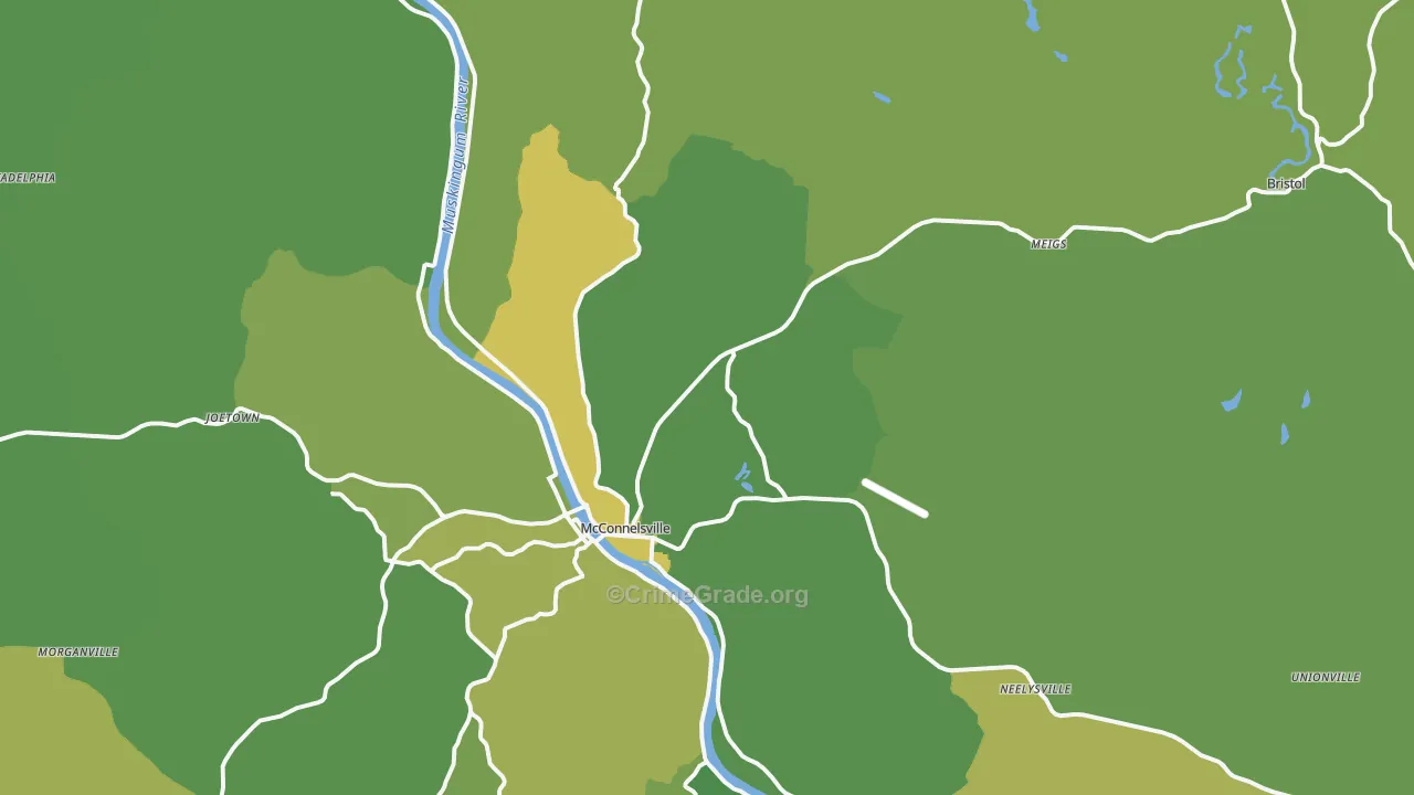 43756, OH Map of Drug-Related Crime Rates