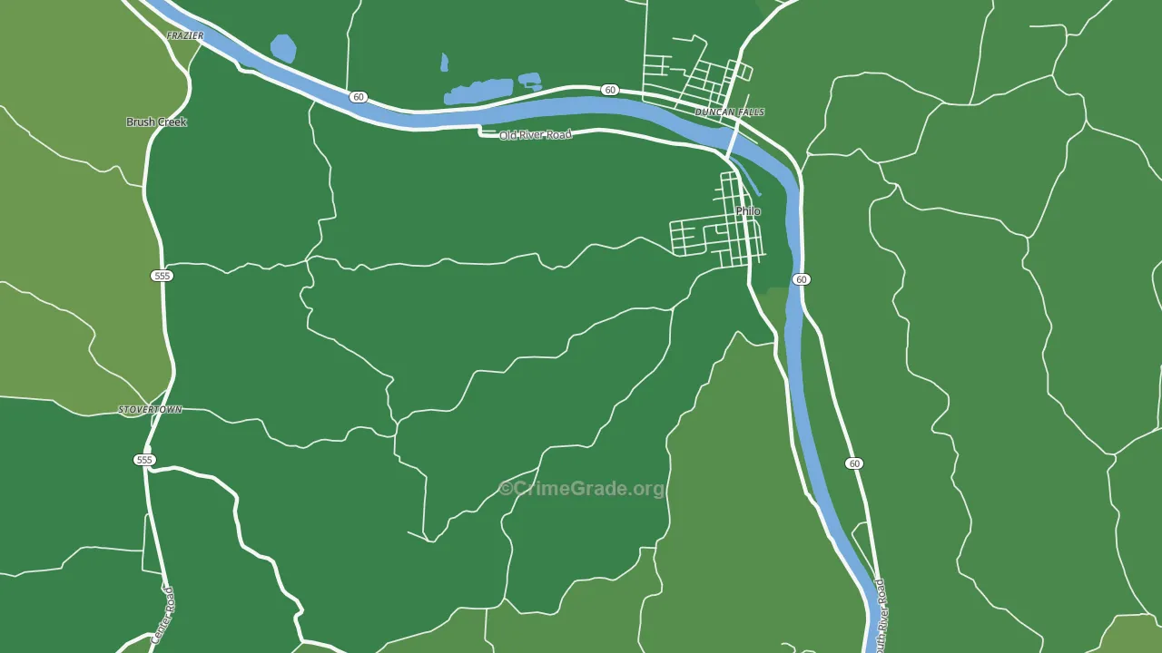 43771, OH Map of Drug-Related Crime Rates