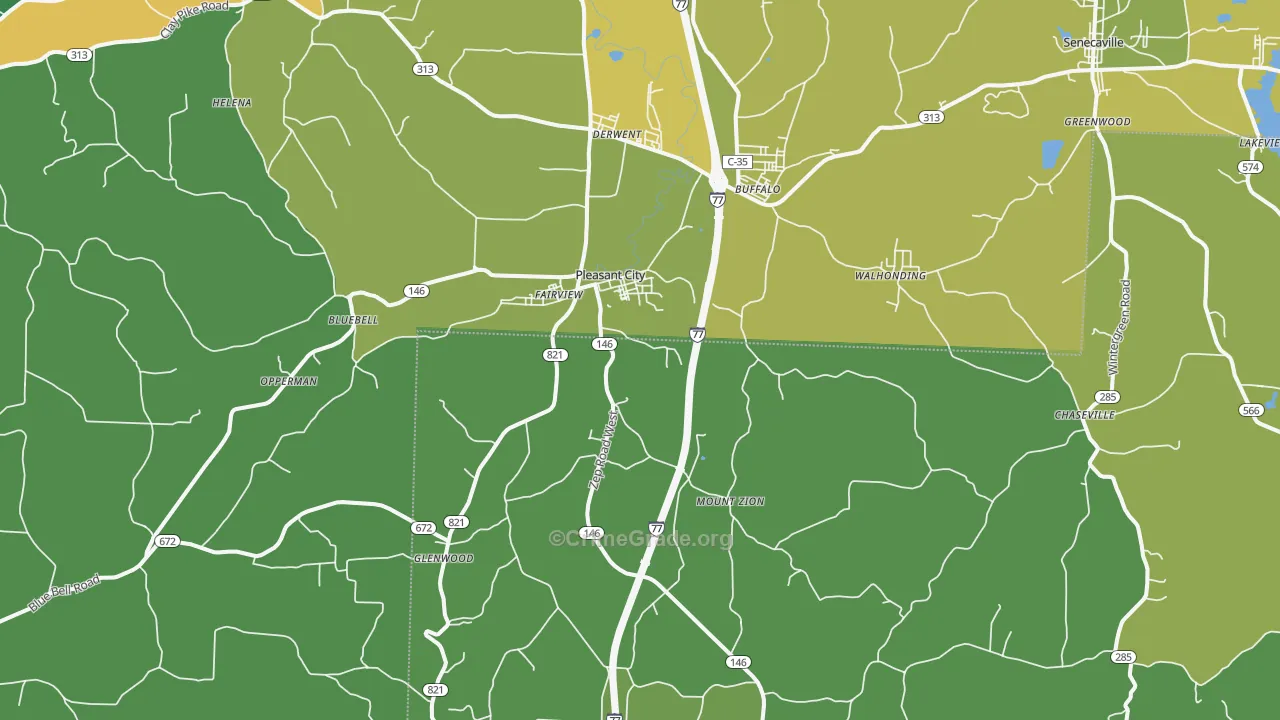 43772, OH Map of Drug-Related Crime Rates