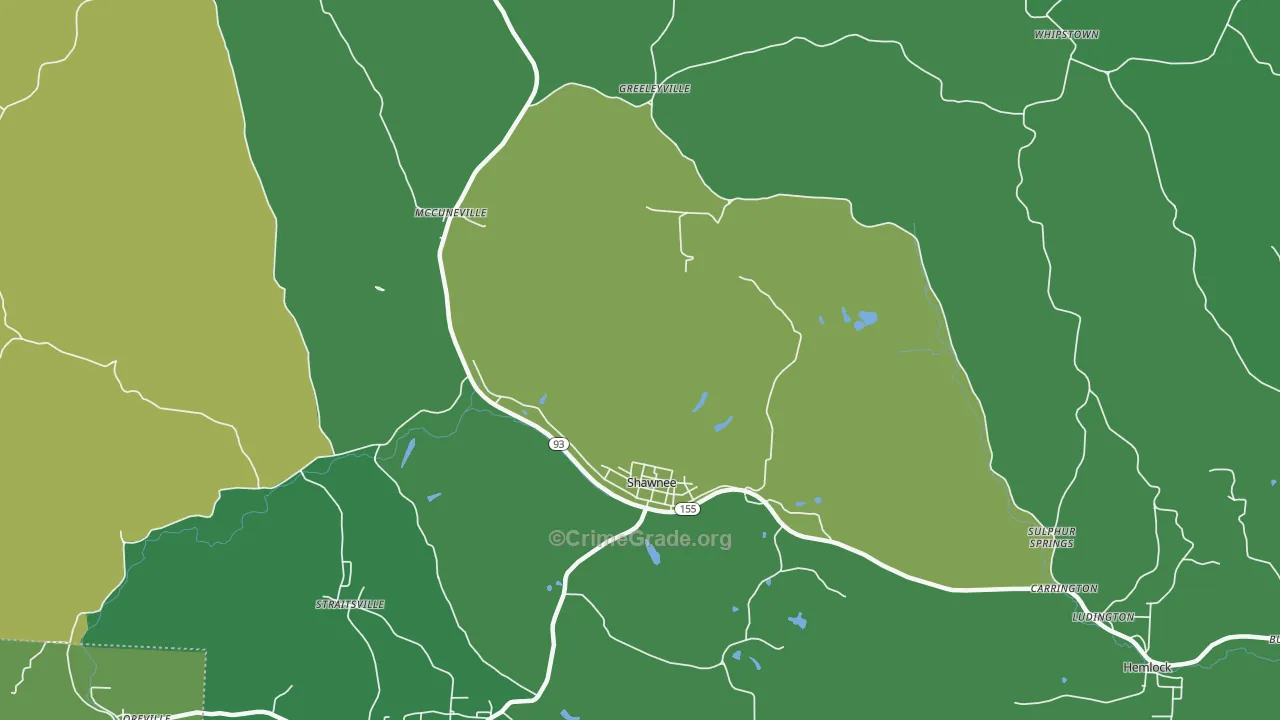 43782, OH Map of Drug-Related Crime Rates