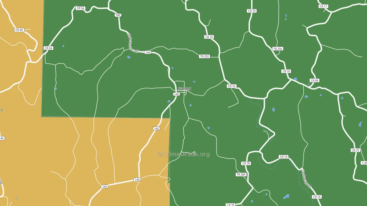 43786, OH Map of Drug-Related Crime Rates