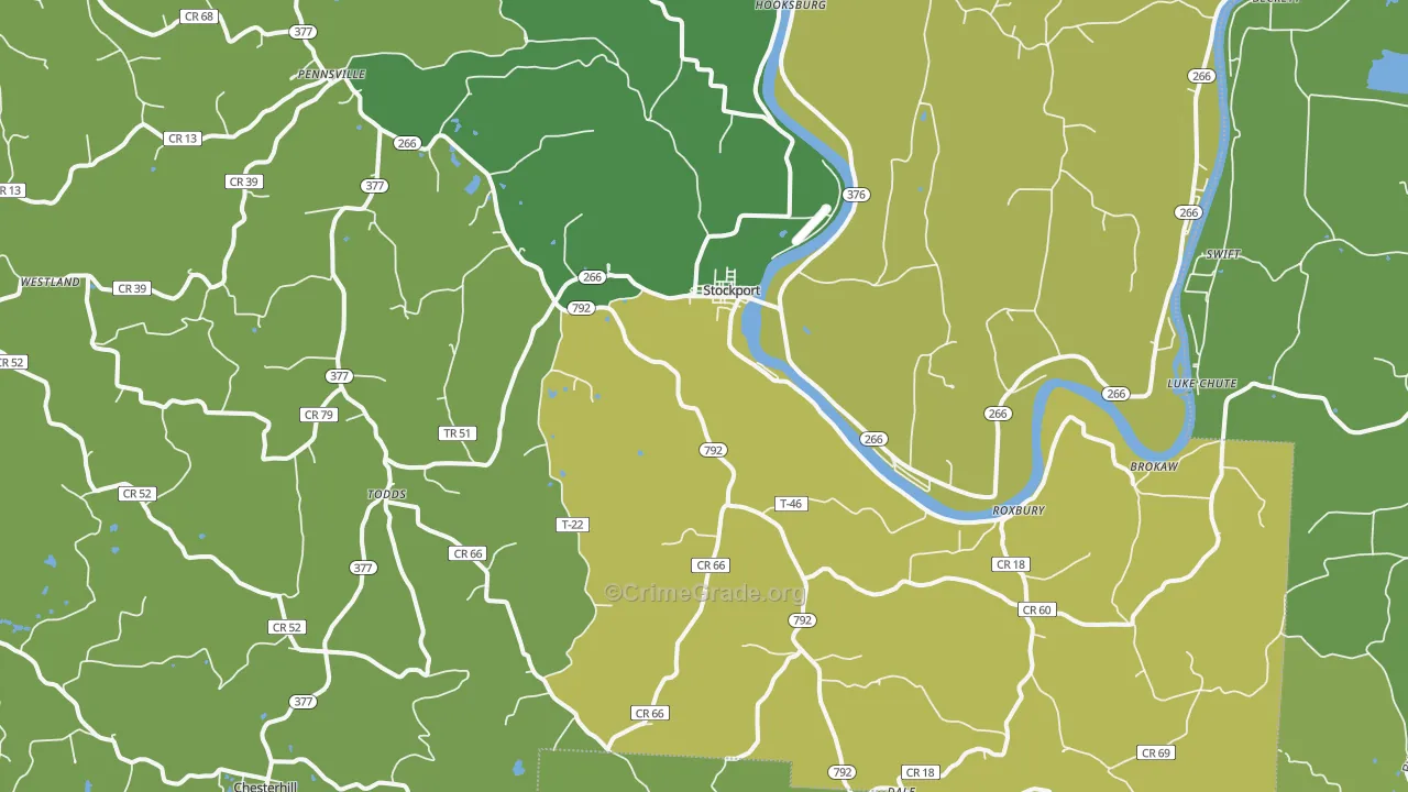 43787, OH Map of Drug-Related Crime Rates