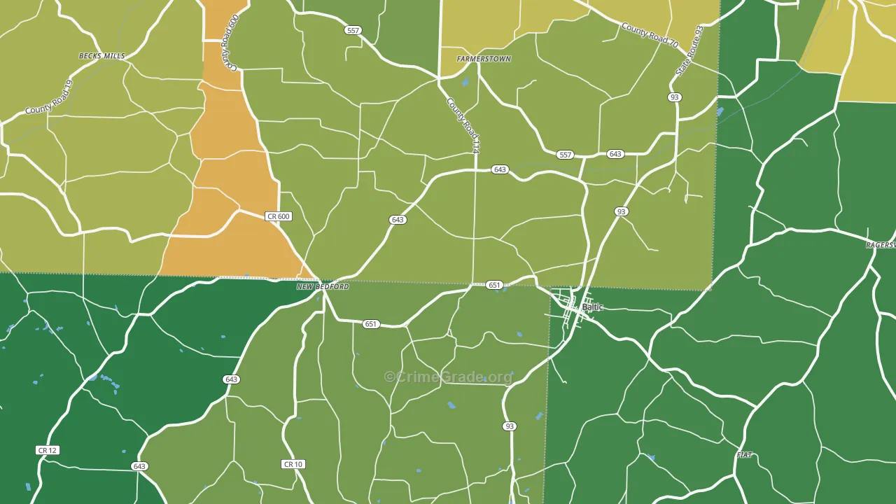 43804, OH Map of Drug-Related Crime Rates