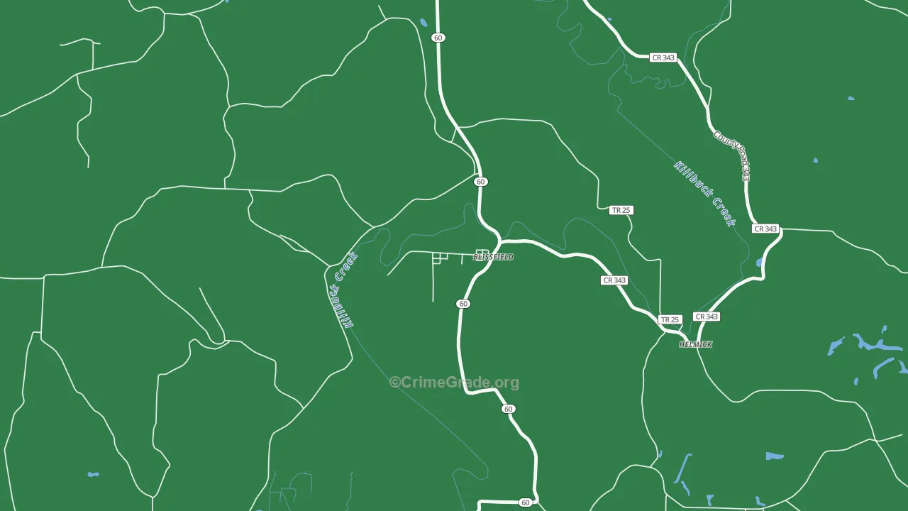 43805, OH Map of Drug-Related Crime Rates