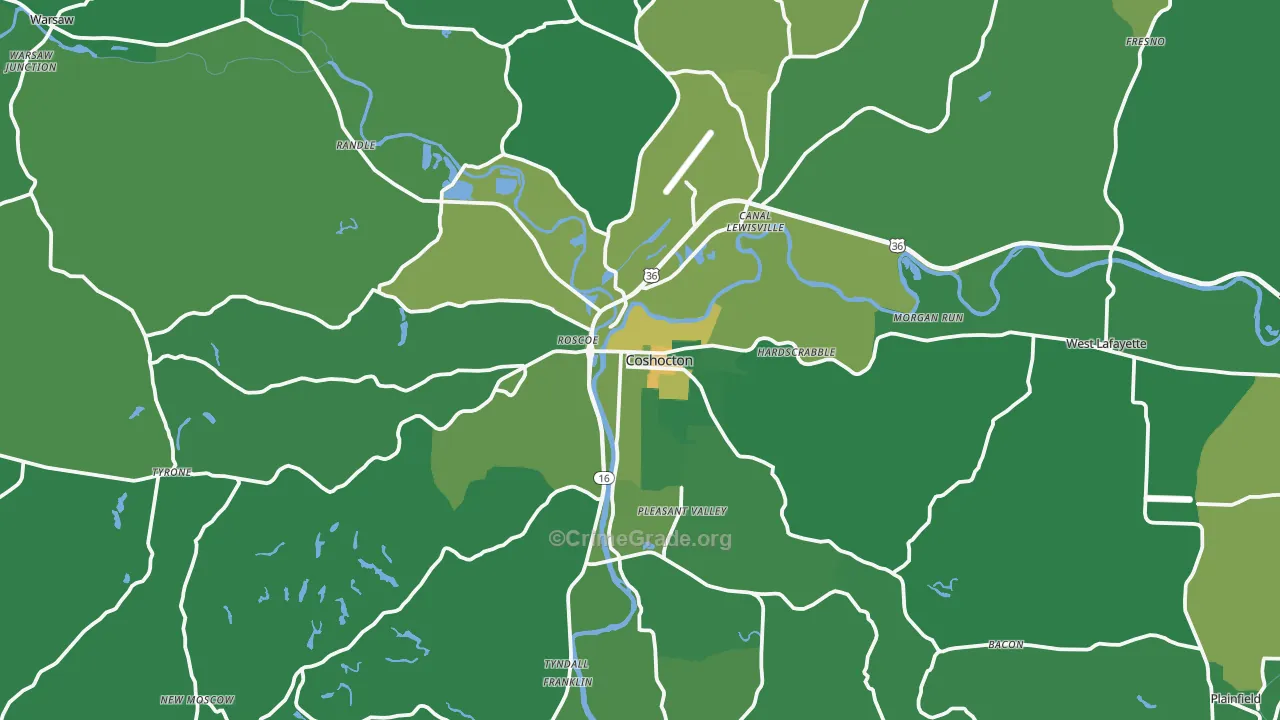 43812, OH Map of Drug-Related Crime Rates