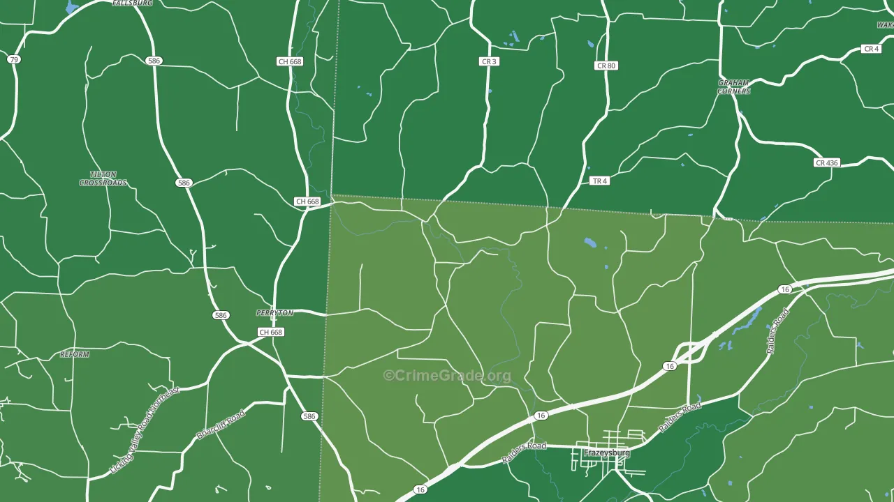 43822, OH Map of Drug-Related Crime Rates