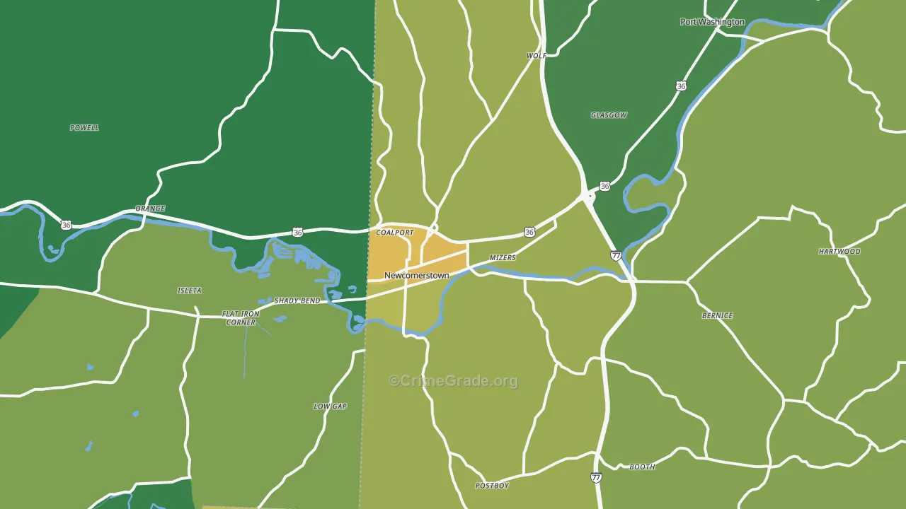 43832, OH Map of Drug-Related Crime Rates
