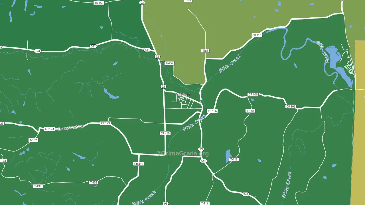 43836, OH Map of Drug-Related Crime Rates