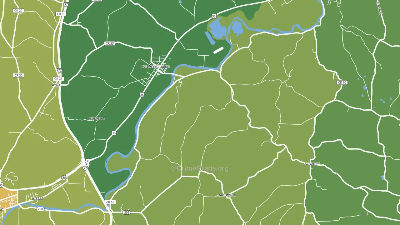 43837, OH Map of Drug-Related Crime Rates