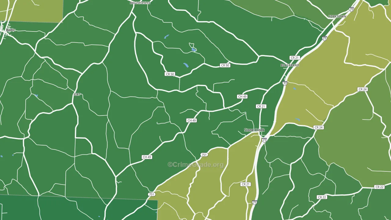 43840, OH Map of Drug-Related Crime Rates