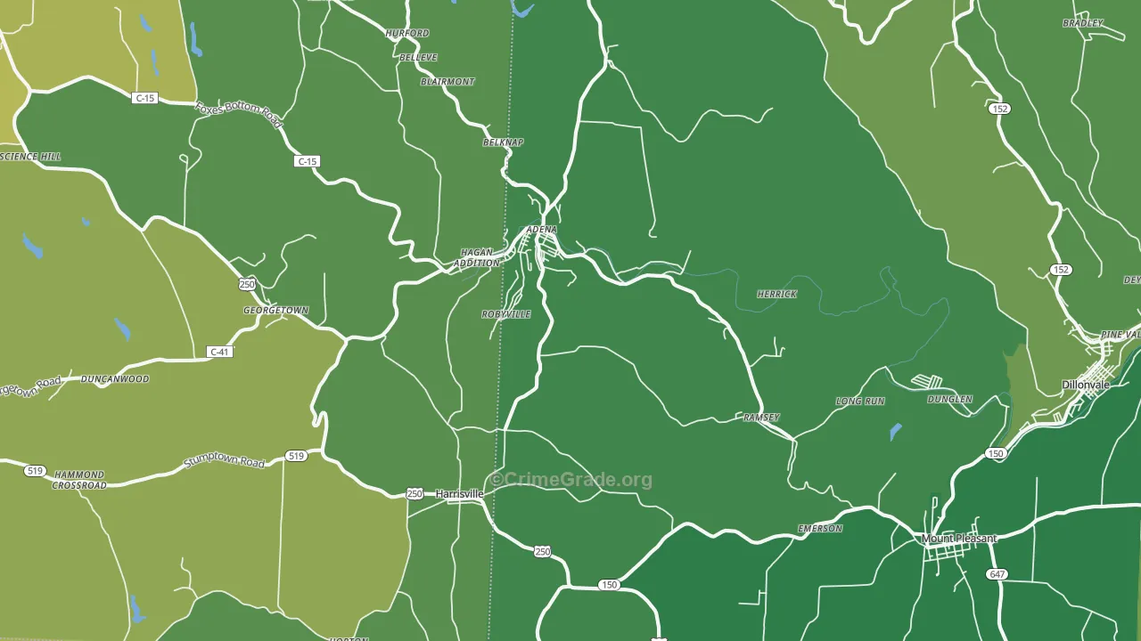 43901, OH Map of Drug-Related Crime Rates