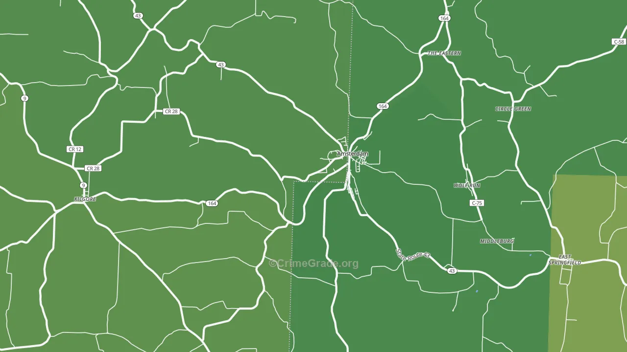 43903, OH Map of Drug-Related Crime Rates