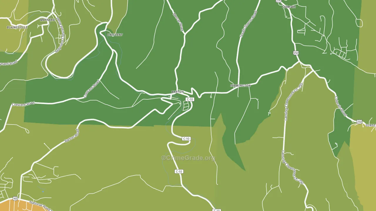 43905, OH Map of Drug-Related Crime Rates