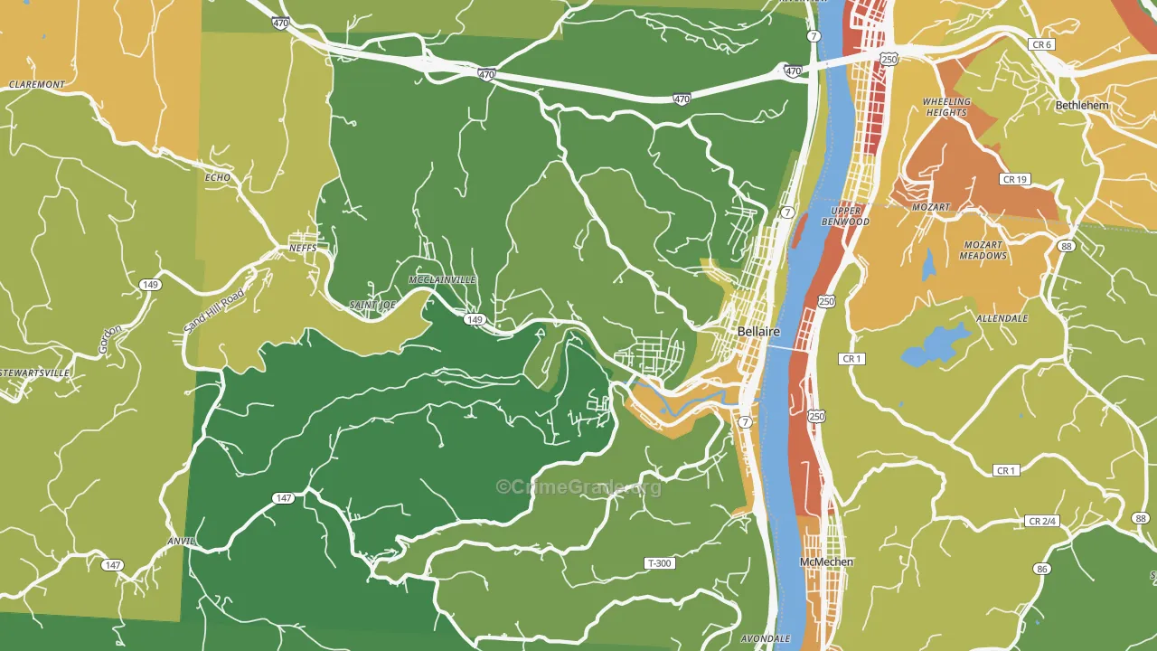43906, OH Map of Drug-Related Crime Rates