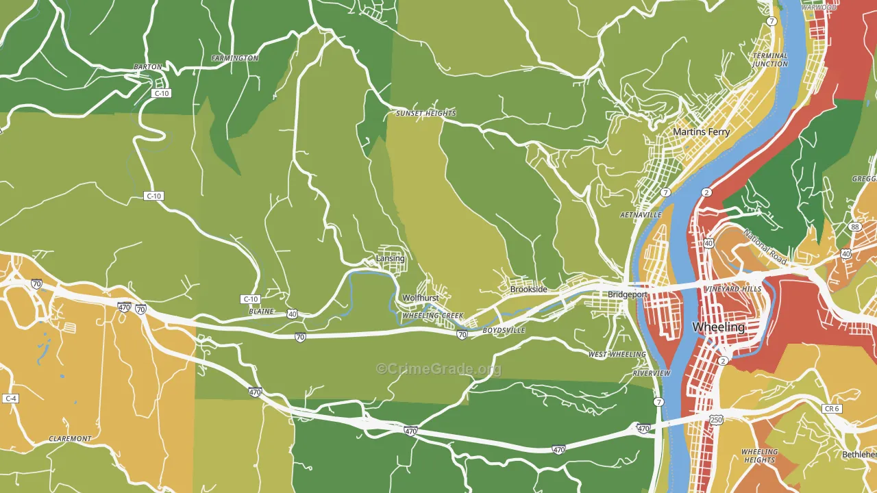 43912, OH Map of Drug-Related Crime Rates