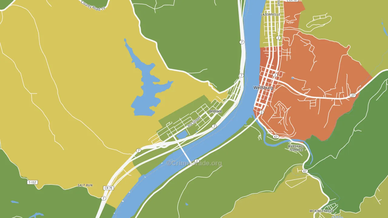 43913, OH Map of Drug-Related Crime Rates
