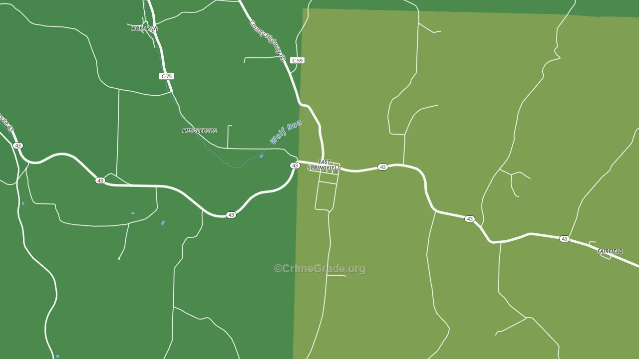 43925, OH Map of Drug-Related Crime Rates