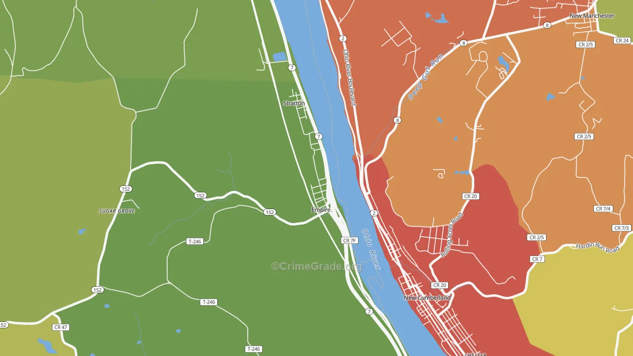43926, OH Map of Drug-Related Crime Rates