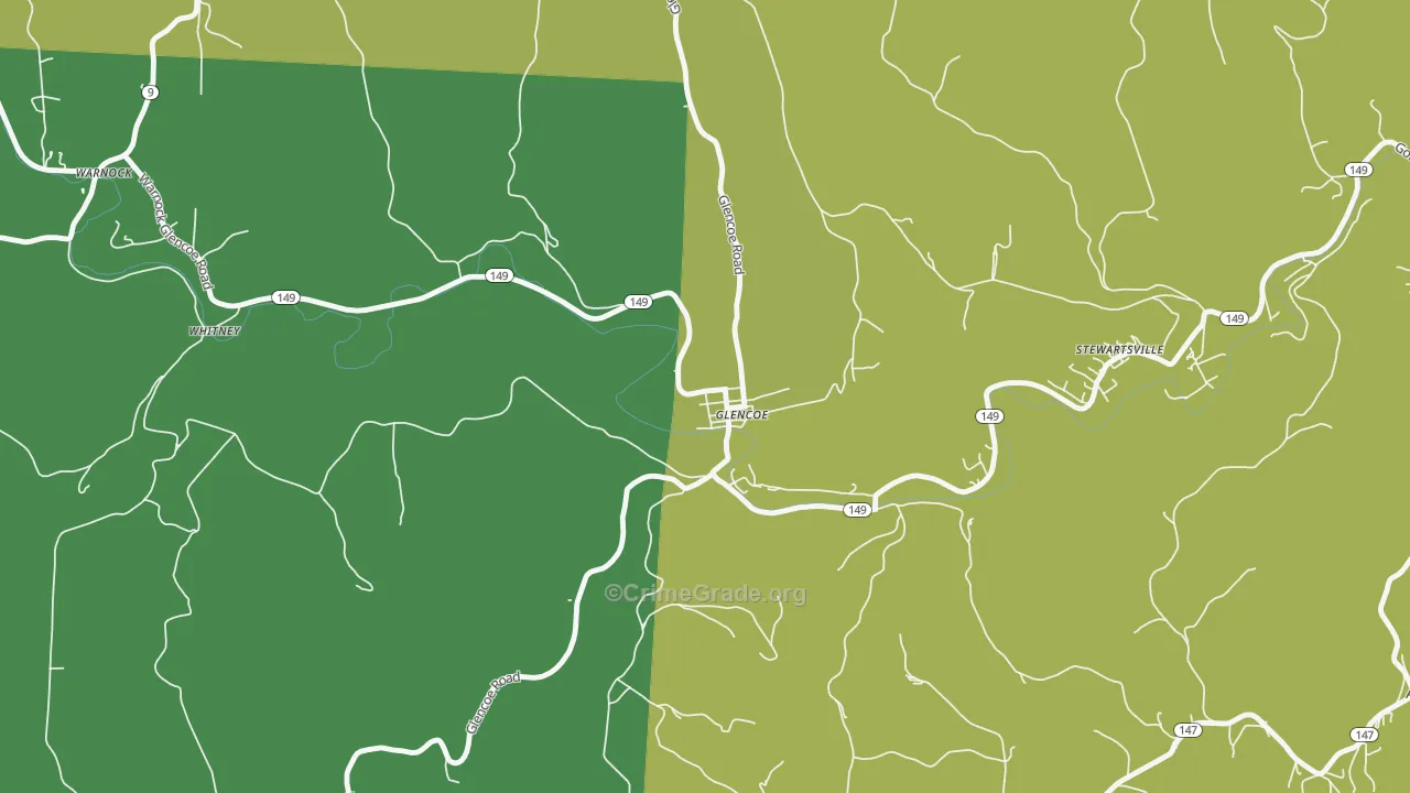 43928, OH Map of Drug-Related Crime Rates