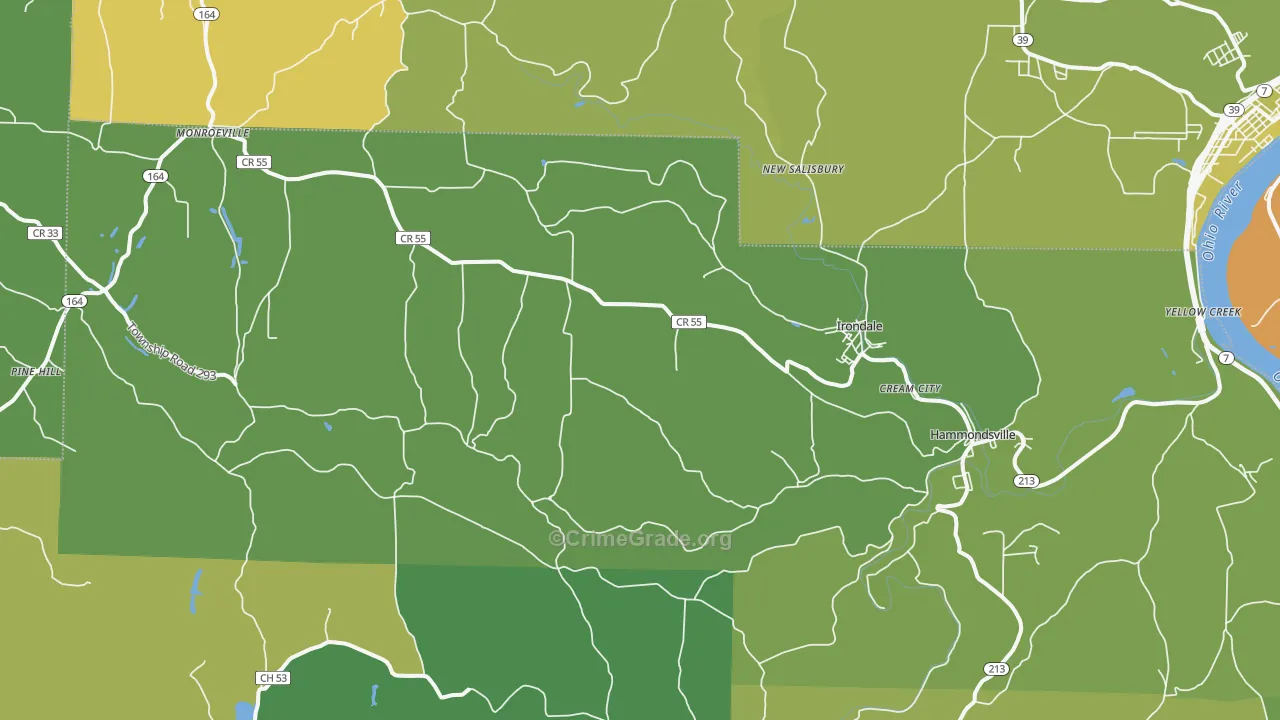 43930, OH Map of Drug-Related Crime Rates
