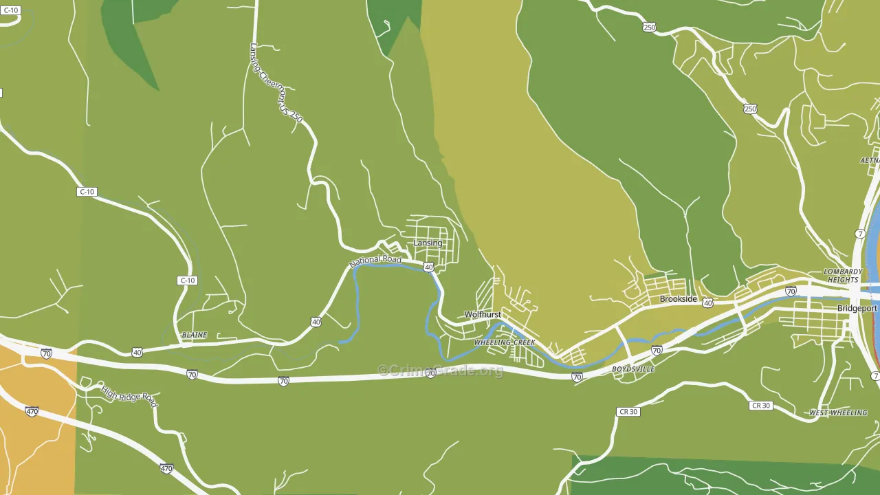 43934, OH Map of Drug-Related Crime Rates