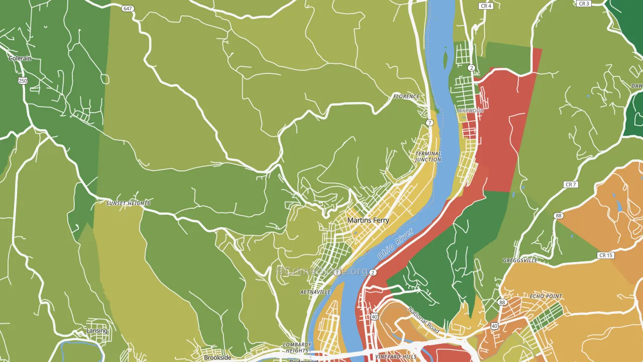 43935, OH Map of Drug-Related Crime Rates