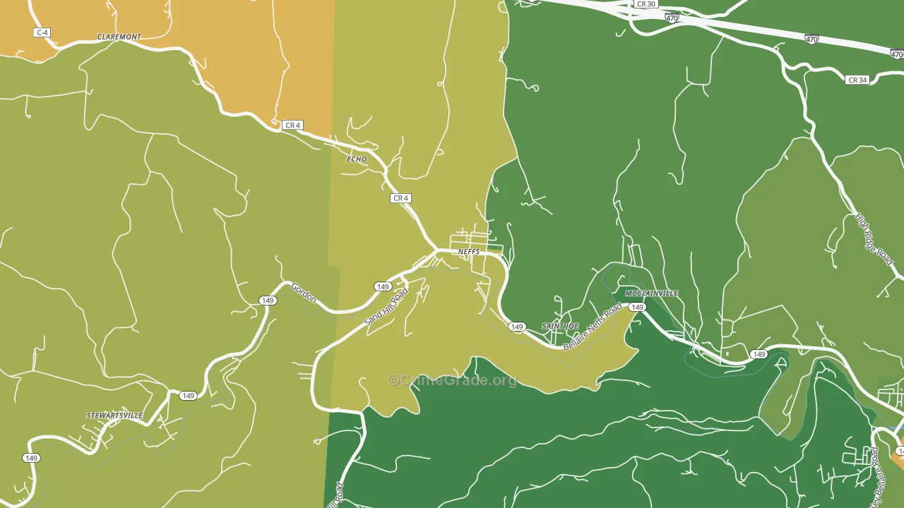 43940, OH Map of Drug-Related Crime Rates